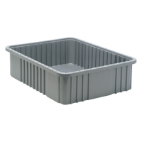 Contenants Divider Box, Plastique, 22,5" la x 17,5" p x 6" h, Gris Chandler Sales