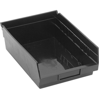 Shelf Bins, 8-3/8" W x 4" H x 11-5/8" D, Black, 30 lbs. Capacity Chandler Sales