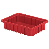 Divider Box&reg; Containers, Polyethylene, 22.4" W x 17.4" D x 5" H, Red Chandler Sales