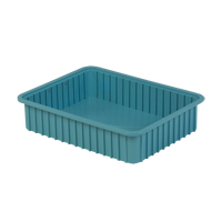 Divider Box&reg; Containers, Polyethylene, 22.4" W x 17.4" D x 5" H, Light Blue Chandler Sales