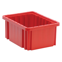Contenants Divider Box, Plastique, 10,9" la x 8,3" p x 5" h, Rouge Chandler Sales