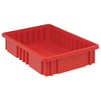 Contenants Divider Box, Plastique, 16,5" la x 10,9" p x 3,5" h, Rouge Chandler Sales