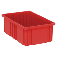 Divider Box&reg; Containers, Plastic, 16.5" W x 10.9" D x 6" H, Red Chandler Sales