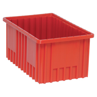 Contenants Divider Box, Plastique, 16,5" la x 10,9" p x 8" h, Rouge Chandler Sales