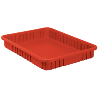 Contenants Divider Box, Plastique, 22,5" la x 17,5" p x 3" h, Rouge Chandler Sales