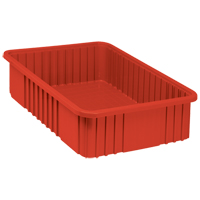 Contenants Divider Box, Plastique, 22,5" la x 17,5" p x 6" h, Rouge Chandler Sales