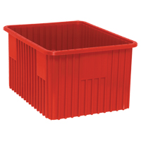 Divider Box&reg; Containers, Plastic, 22.5" W x 17.5" D x 12" H, Red Chandler Sales