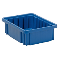 Divider Box&reg; Containers, Plastic, 10.9" W x 8.3" D x 3.5" H, Blue Chandler Sales