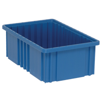 Divider Box&reg; Containers, Plastic, 16.5" W x 10.9" D x 6" H, Blue Chandler Sales