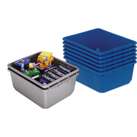 Bacs empilables en crois&eacute;, 11" la x 17,25" p x 12" h, Bleu Chandler Sales