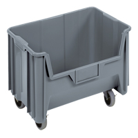 Bac g&eacute;ant mobile empilable, 12-7/16" ha x 19-7/8" la x 15-1/4" p, Capacit&eacute; de 250 lb, Gris Chandler Sales