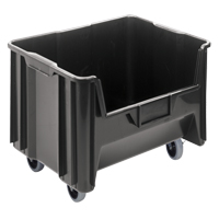 Bac g&eacute;ant mobile empilable, 12-7/16" ha x 19-7/8" la x 15-1/4" p, Capacit&eacute; de 250 lb, Noir Chandler Sales
