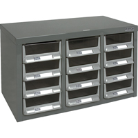 Casiers pour pi&egrave;ces KPC-100 , Acier galvanis&eacute;, 12 tiroirs, 23" x 11-2/5" x 13-4/5", Gris Chandler Sales