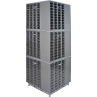 Armoire industrielle robuste avec carrousel &agrave; tiroirs, Acier, 480 tiroirs, 27" la x 27" p x 80" h, Gris Chandler Sales