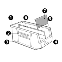 Bac empilable & &agrave; suspendre, 8-1/4" la, 7" h x 14-3/4" p, Noir Chandler Sales