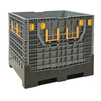 Collapsible Bulk Container, 47.2" L x 39.4" W x 39.4" H, Grey Chandler Sales