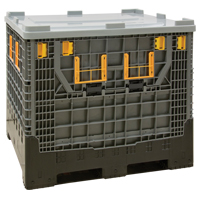 Collapsible Bulk Container, 47.2" L x 39.4" W x 39.4" H, Grey Chandler Sales