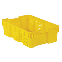 Contenant en plastique empilable Stack-N-Nest pour l'agriculture, 16" x 23,9" x 7,3", Jaune Chandler Sales