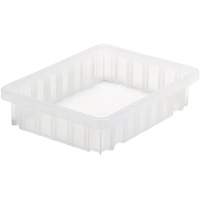 Divider Box&reg; Container, Plastic, 10.875" W x 8.25" D x 2.5" H, Clear Chandler Sales