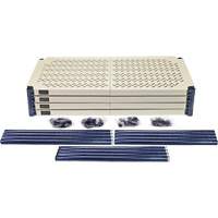 &eacute;tag&egrave;re en fils m&eacute;talliques avec tablettes en plastique, Cadre en fils m&eacute;talliques avec tablettes en plastique, Sans boulons, Capacit&eacute; 600 lb, 30" la x 72" h x 18" p Chandler Sales