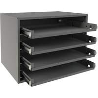 Small Bearing Rack, Steel, 4 Slots, 15-9/16" W x 11-7/8" D x 11-5/16" H, Grey Chandler Sales
