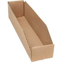 Deep Corrugated Parts Bins, 3-3/4" W x 17-1/4" D x 4-1/2" H, Beige Chandler Sales
