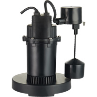 Thermoplastic Submersible Sump Pump, 2560 GPH, 115 V, 4.6 A, 1/3 HP Chandler Sales