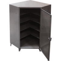 Corner Cabinets, Steel, 4 Shelves, 72" H x 48" W x 24" D, Grey Chandler Sales