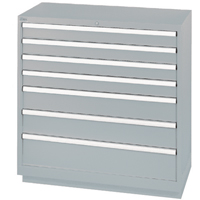 Armoires de rangement avec tiroirs, 7 tiroirs, 40-1/4" la x 22-1/2" p x 41-3/4" h, Gris Chandler Sales