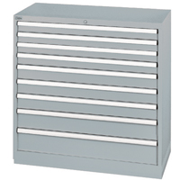 Armoires de rangement avec tiroirs, 9 tiroirs, 40-1/4" la x 22-1/2" p x 41-3/4" h, Gris Chandler Sales