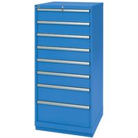 Armoires de rangement avec tiroirs, 8 tiroirs, 28-1/4" la x 28-1/2" p x 59-1/2" h, Bleu brillant Chandler Sales
