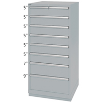 Armoires de rangement avec tiroirs, 8 tiroirs, 28-1/4" la x 28-1/2" p x 59-1/2" h, Gris Chandler Sales