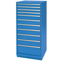 Armoires de rangement avec tiroirs, 11 tiroirs, 28-1/4" la x 28-1/2" p x 59-1/2" h, Bleu brillant Chandler Sales