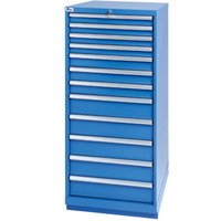 Armoires de rangement avec tiroirs, 12 tiroirs, 28-1/4" la x 28-1/2" p x 59-1/2" h, Bleu brillant Chandler Sales