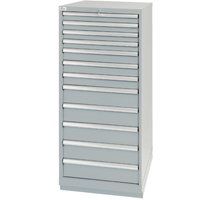 Armoires de rangement avec tiroirs, 12 tiroirs, 28-1/4" la x 28-1/2" p x 59-1/2" h, Gris Chandler Sales