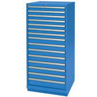 Armoires de rangement avec tiroirs, 15 tiroirs, 28-1/4" la x 28-1/2" p x 59-1/2" h, Bleu brillant Chandler Sales