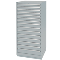 Armoires de rangement avec tiroirs, 15 tiroirs, 28-1/4" la x 28-1/2" p x 59-1/2" h, Gris Chandler Sales