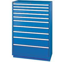 Armoires de rangement avec tiroirs, 10 tiroirs, 40-1/4" la x 22-1/2" p x 59-1/2" h, Bleu brillant Chandler Sales