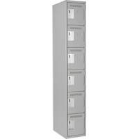 Clean Line Lockerettes, 6 -tier, 12" x 18" x 72", Steel, Grey, Rivet (Assembled) Chandler Sales