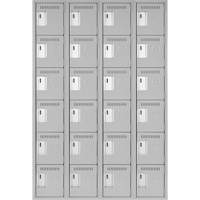 Petits casiers Clean Line, 6 niveaux, Bloc de 4, 48" x 18" x 72", Acier, Gris, Rivet (assembl&eacute;) Chandler Sales