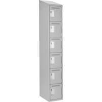 Clean Line Lockerette , 6 -tier, 12" x 18" x 78", Steel, Grey, Rivet (Assembled) Chandler Sales