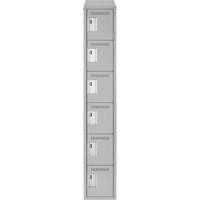 Clean Line Lockerette , 6 -tier, 12" x 18" x 78", Steel, Grey, Rivet (Assembled) Chandler Sales