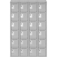 Clean Line Lockerette , 6 -tier, Bank of 4, 48" x 18" x 78", Steel, Grey, Rivet (Assembled) Chandler Sales
