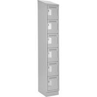 Petits casiers Clean Line, 6 niveaux, 12" x 18" x 82", Acier, Gris, Rivet (assembl&eacute;) Chandler Sales