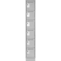 Clean Line Lockerette, 6 -tier, 12" x 18" x 76", Steel, Grey, Rivet (Assembled) Chandler Sales