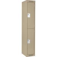Casiers Clean Line, 2 niveaux, 12" x 18" x 72", Acier, Beige, Rivet (assembl&eacute;) Chandler Sales