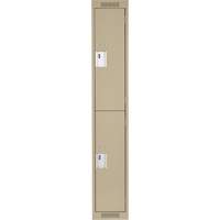 Casiers Clean Line, 2 niveaux, 12" x 18" x 72", Acier, Beige, Rivet (assembl&eacute;) Chandler Sales