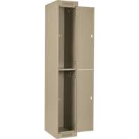 Clean Line Lockers, 2 -tier, Bank of 4, 48" x 18" x 72", Steel, Beige, Rivet (Assembled) Chandler Sales