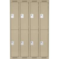 Clean Line Lockers, 2 -tier, Bank of 4, 48" x 18" x 72", Steel, Beige, Rivet (Assembled) Chandler Sales