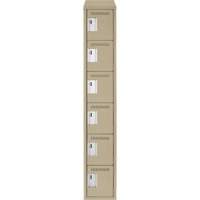 Clean Line Lockerette, 6 -tier, 12" x 18" x 78", Steel, Beige, Rivet (Assembled) Chandler Sales